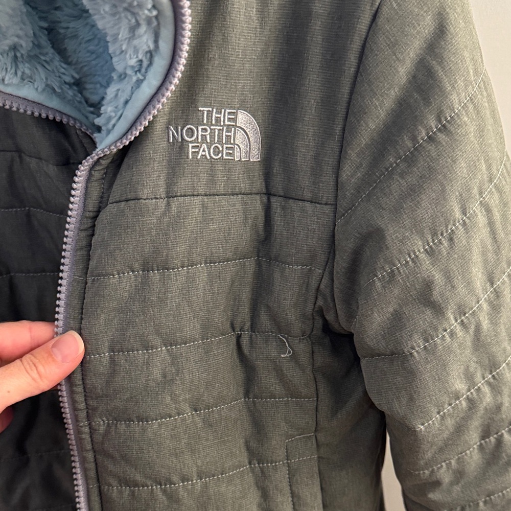 Girl’s North Face Light Blue Fleece Reversible Jacket